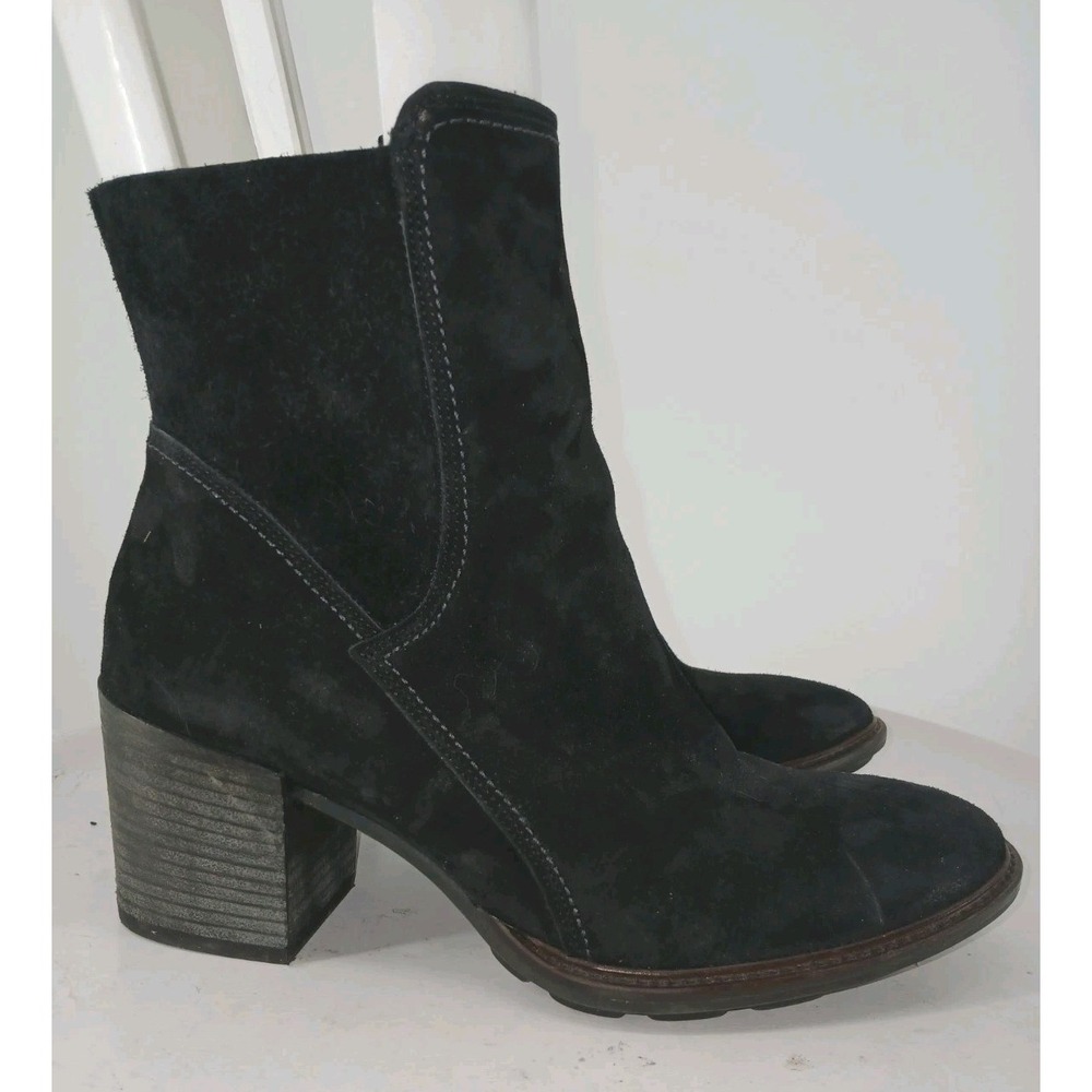 PAUL GREEN Womens Black Ankle Boot Suede Nubuck 6 UK 8.5 US DB5